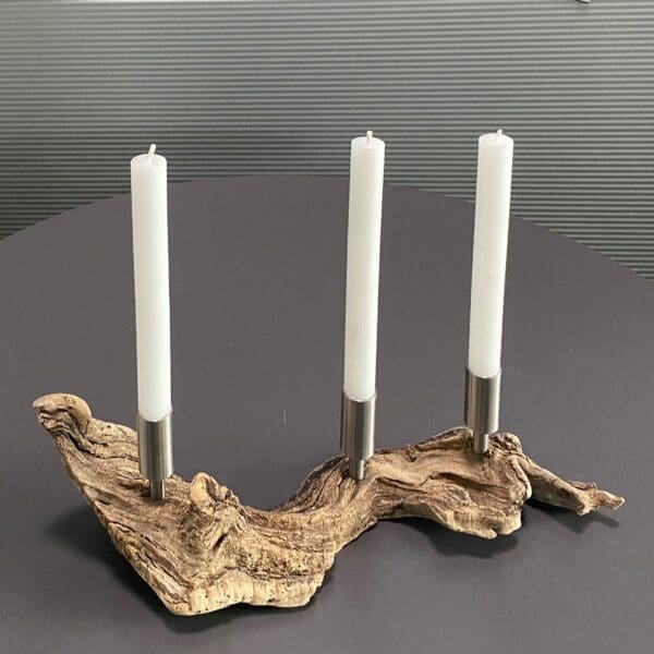 Kerzenständer Schwemmholz 3-flammig: UNIKAT Nr.006