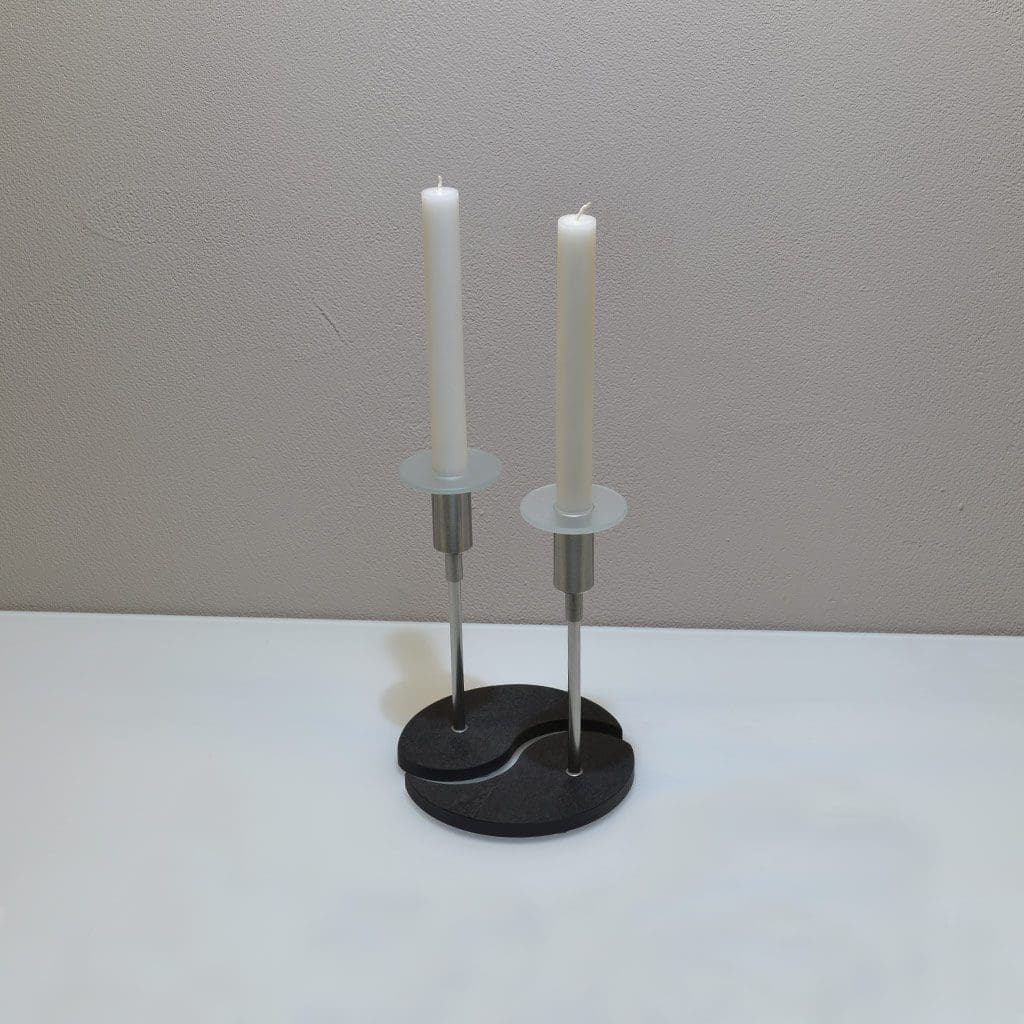 Kerzenständer YIN-YANG 2-flammig 20cm – Bild 2