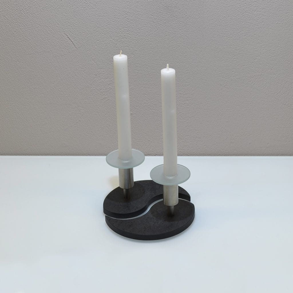Kerzenständer YIN-YANG 2-flammig 9cm – Bild 2
