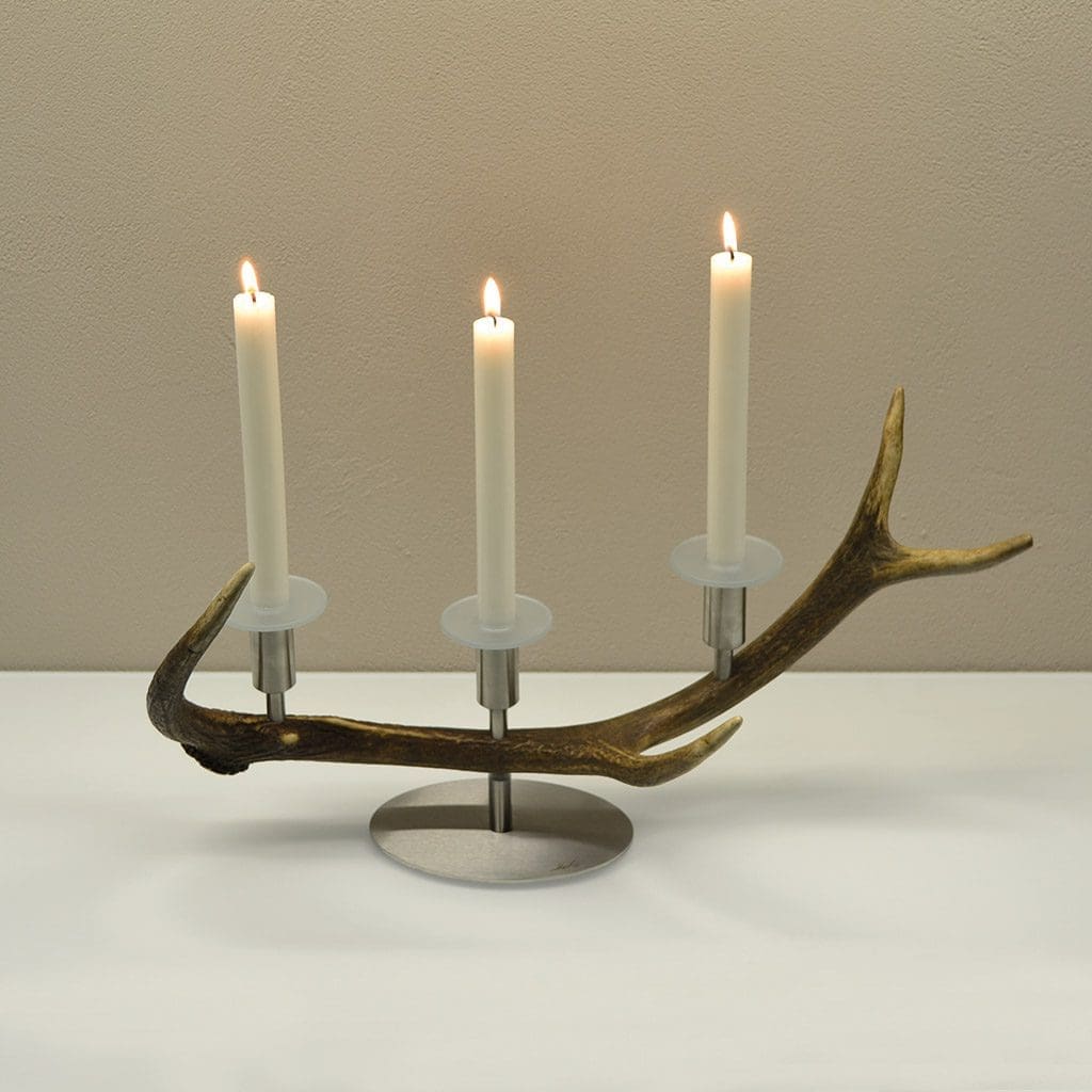 Kerzenständer Hirsch 3-flammig: UNIKAT Nr.003